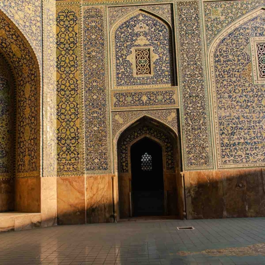 Sunset on Shah Mosque Walls
