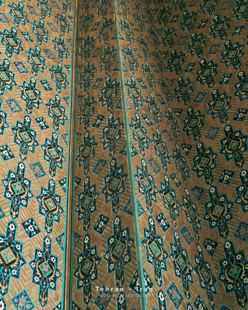 The exterior tilework of the Central Library at Niavaran Palace in Tehran, Iran