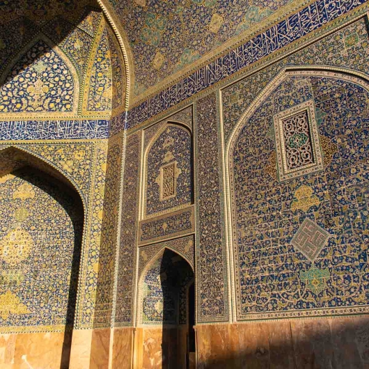 Sunset on Shah Mosque Walls